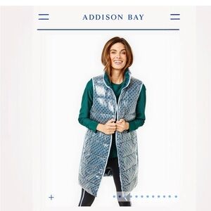 Addison Bay Silver Quilted Long Vest